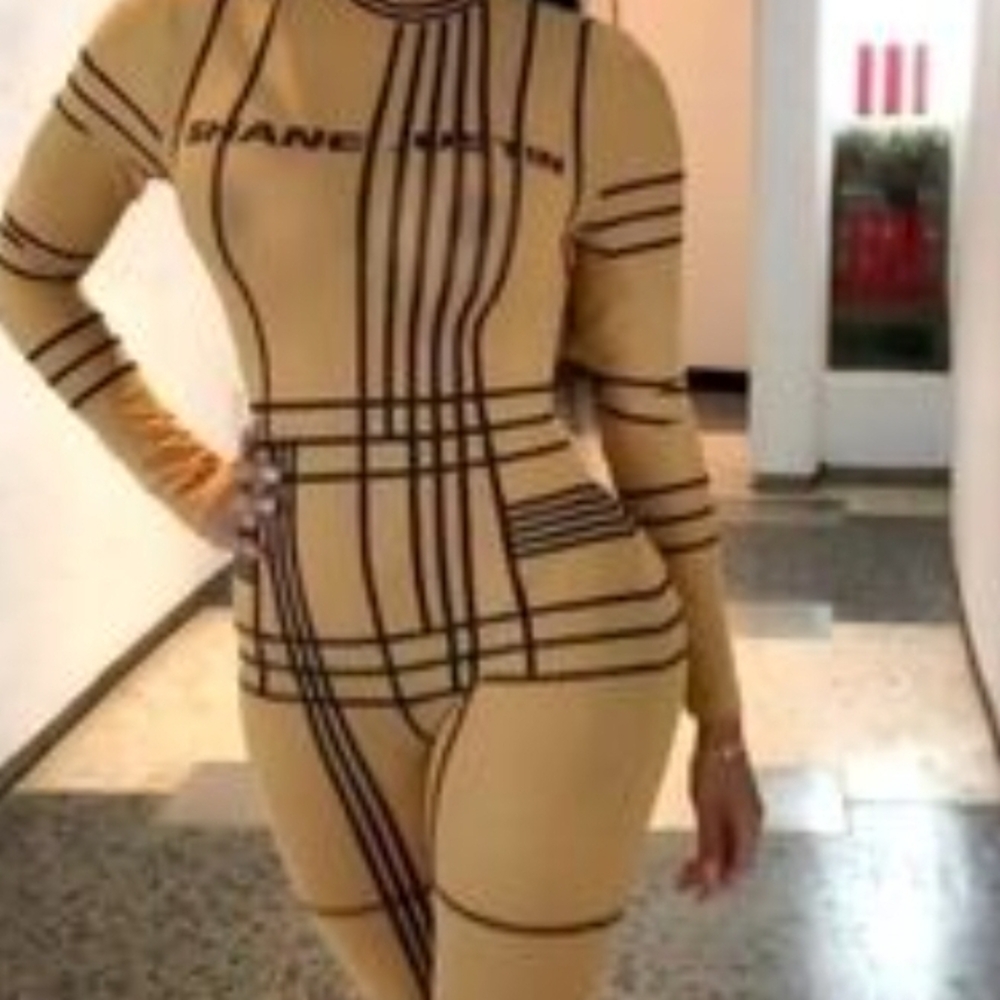 Shane Justin Tan Plaid Jumpsuit